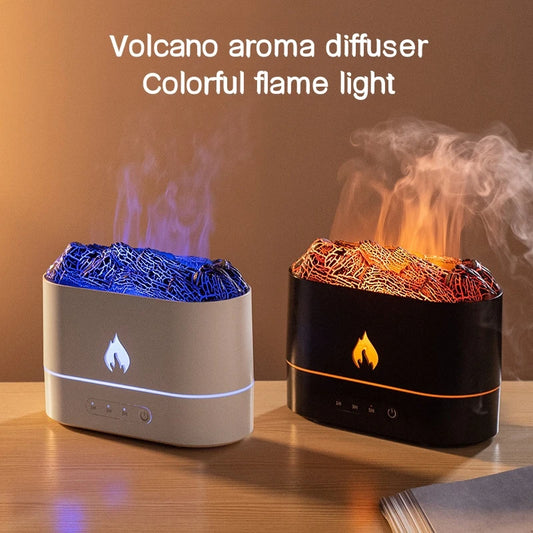 Simulation Flame Ultrasonic 250ML Aromatherapy Humidifier Colorful Light USB Essential Oil Diffuser Bedroom Office Air Freshener