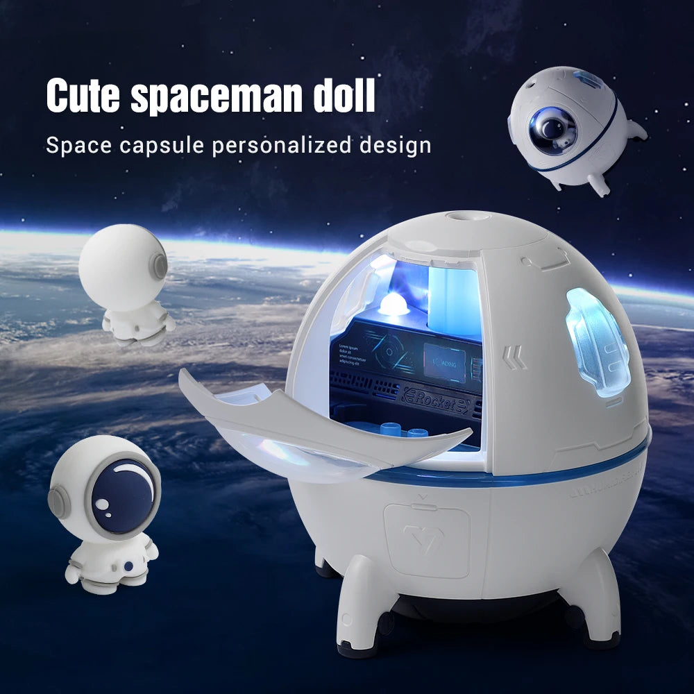 220ML Space Capsule Air Humidifier USB Ultrasonic Cool Mist Aromatherapy Water Diffuser with Led Light Astronaut Humidificad