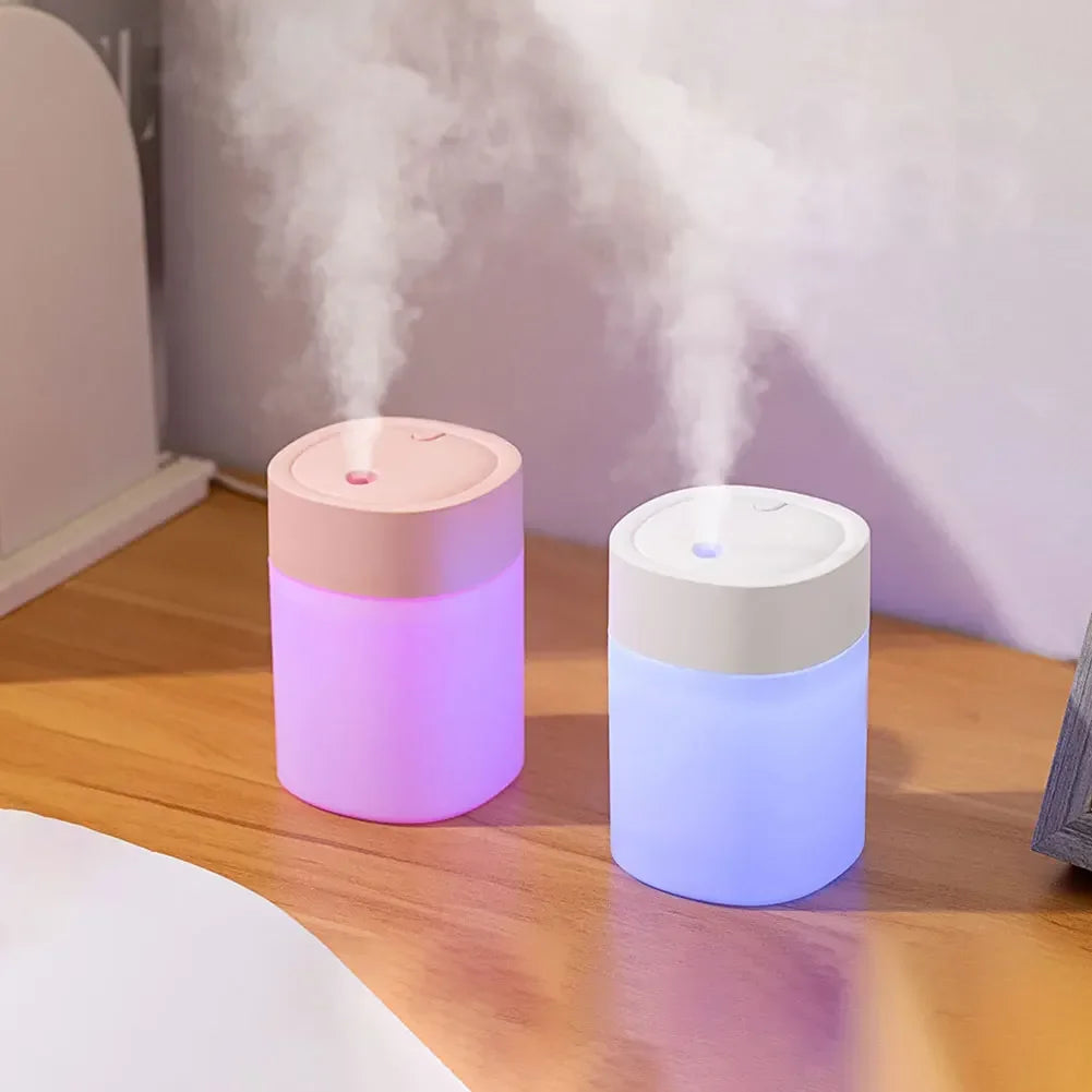 200ml Mini Air Humidifier with Night Light Essential Oil Diffuser USB Mist Maker Car Air Freshener for Bedroom Office