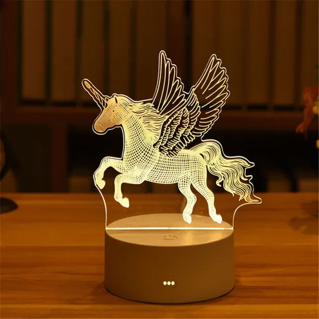 Romantic Love 3D Acrylic Led Lamp for Home Children's Night Light Table Lamp Christmas Party Decor Valentine's Day Bedside Lamp