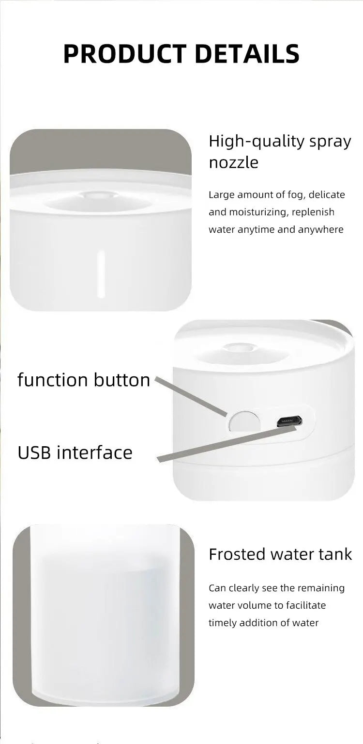 Portable Smart Humidifier for Home Car Oil USB Fresh Aroma Diffuser Mute Diffuser Machine Evaporative Humidifier